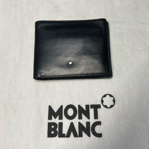 Mont Blanc Leather Wallet Black Great Condition